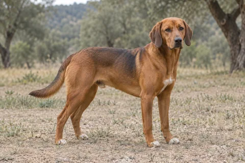 HYGENHUND adulto, de pé, com o corpo inteiro visível.